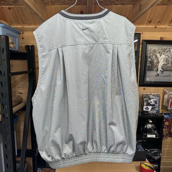 Vintage Nike Golf Vest Pullover Men Size XL Grey Windbreaker Tiger Golfing - Picture 2 of 6